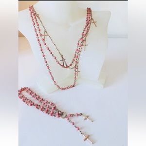 Cross Necklace and bracelet set (new)